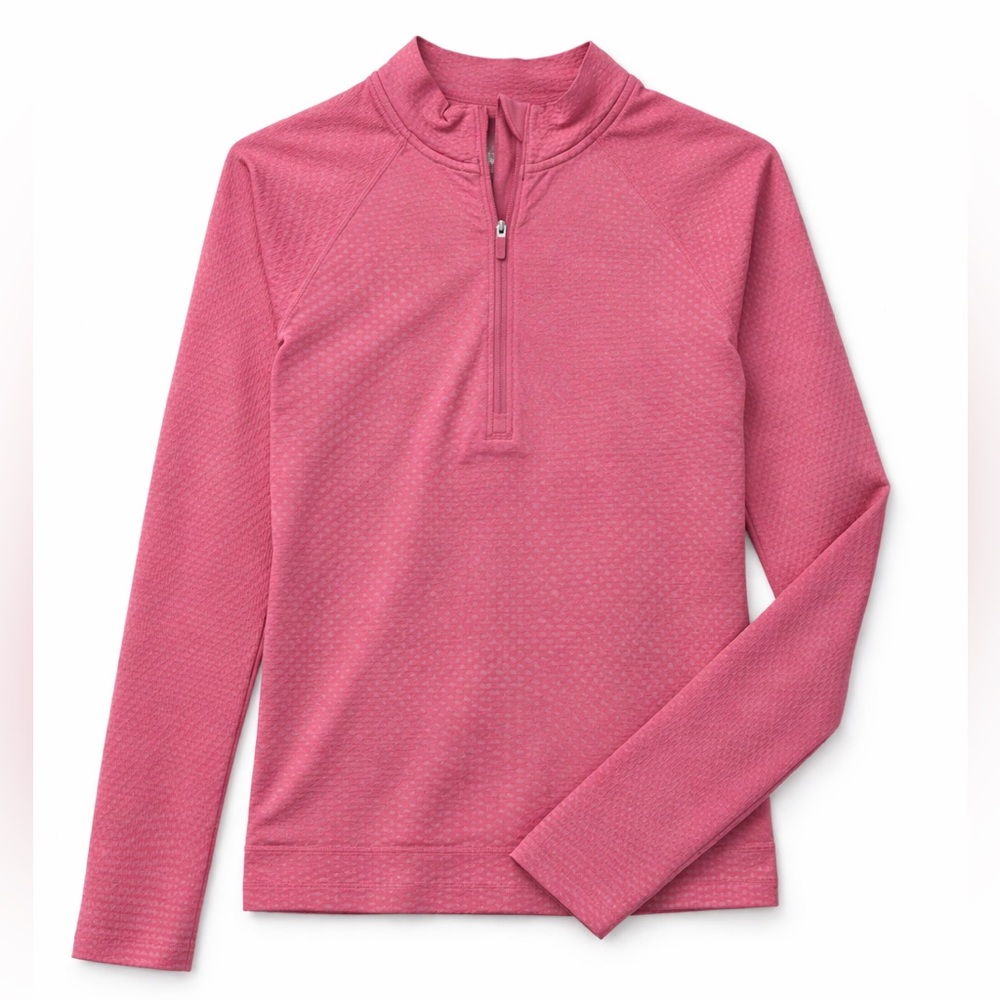 Lululemon Rest Less Cropped Half-Zip  Grid Warp Pink Blossom/Sugar Pink